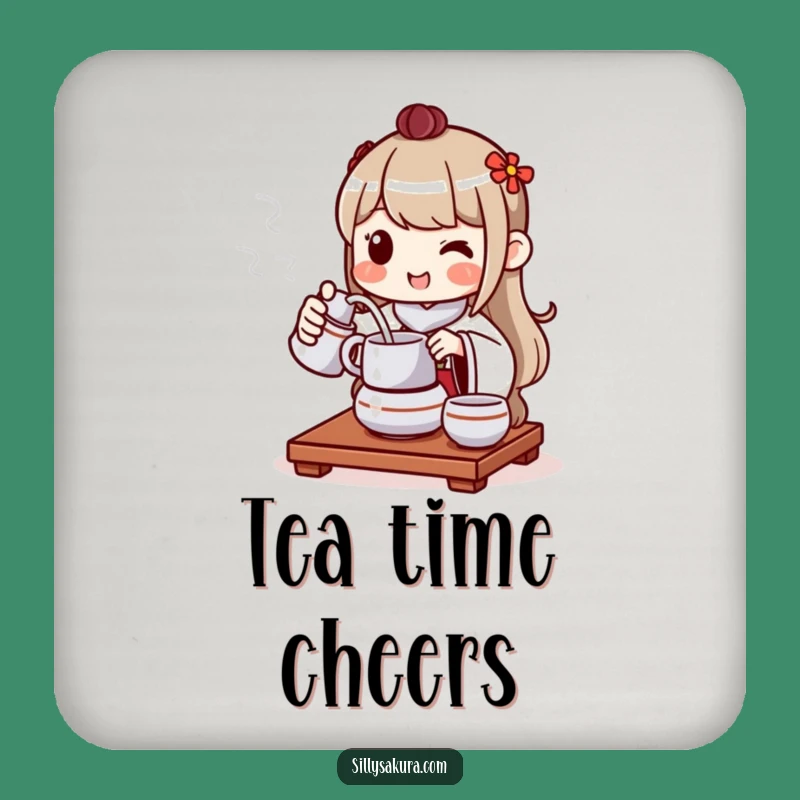 Funny Tea Ceremony Coaster: Protect Surfaces with Peaceful Humor