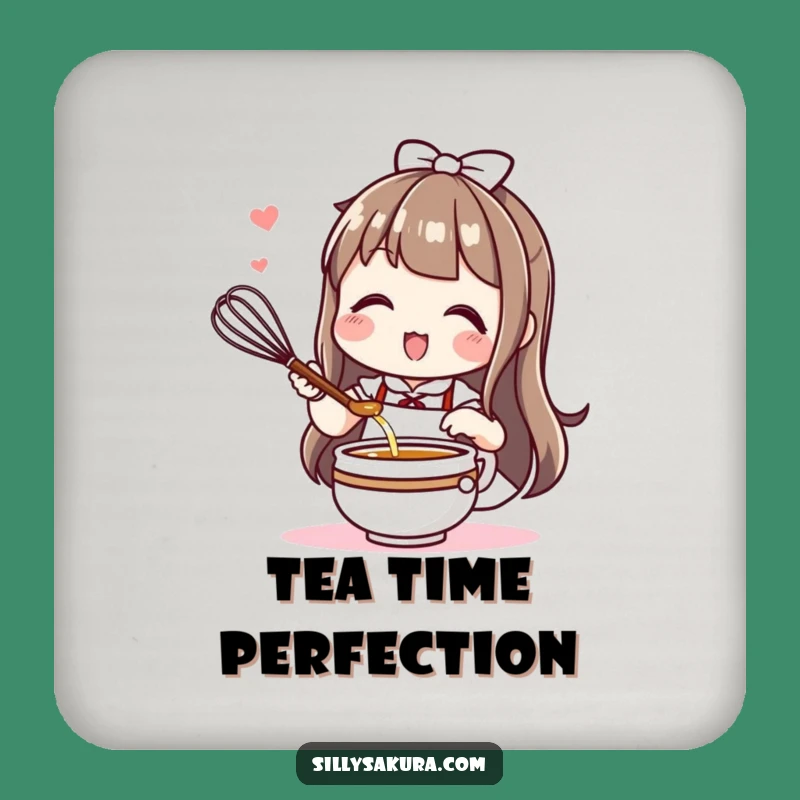 Funny Kawaii Tea Coaster Set: Protect Surfaces with Whisking Fun, Great Gift