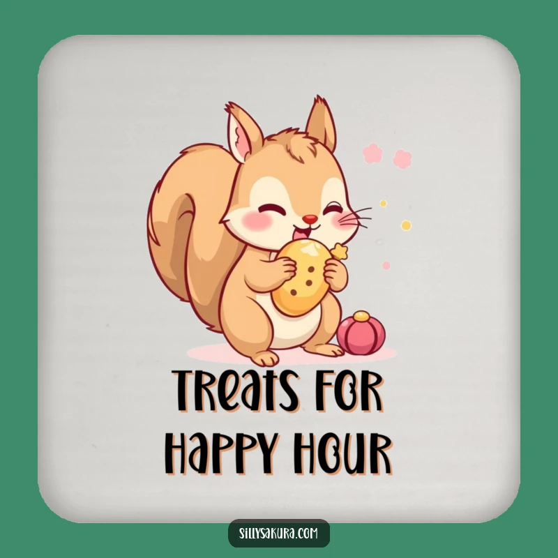 Funny Squirrel Festival Coaster: Protect Surfaces with Nutty Charm