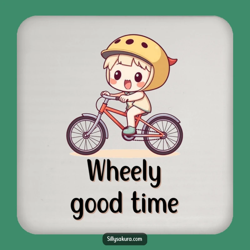 Funny Coaster Set: Character's Bicycle Fun, Protect Surfaces Hilariously