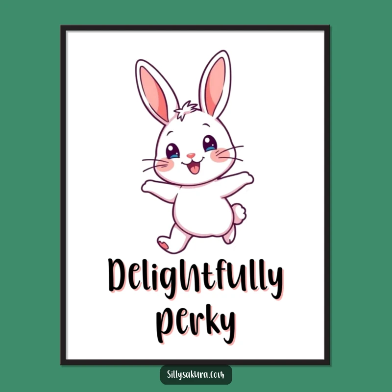 Funny Cheerful Rabbit Poster: Brighten Your Walls with This Hilarious Art