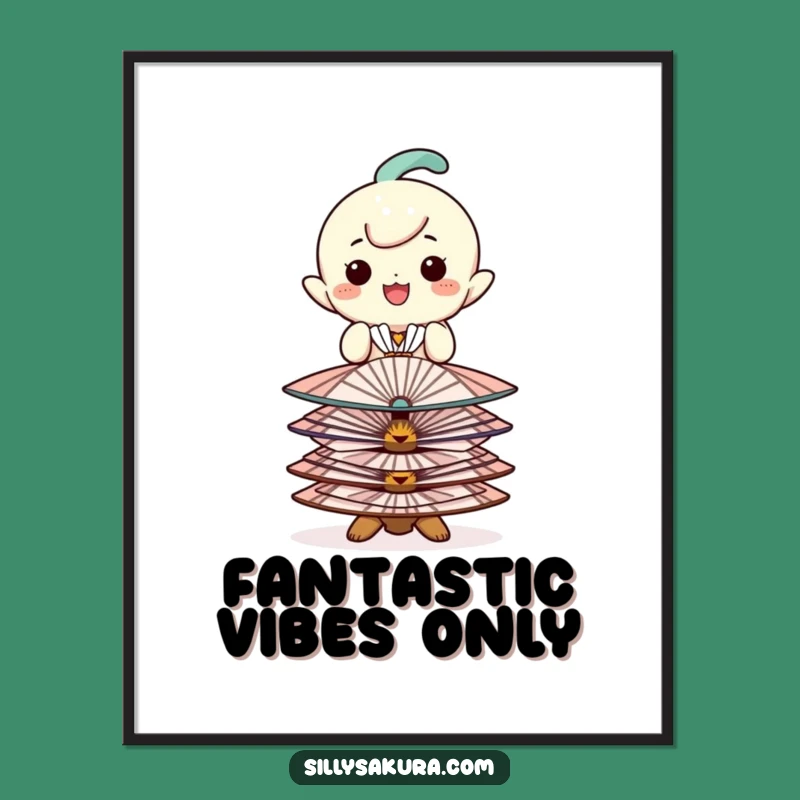 Funny Balancing Fan Character Poster - Elegant Wall Art Gift