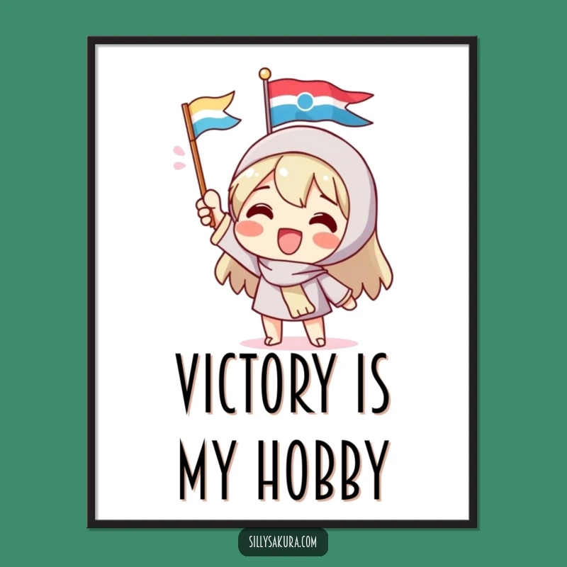 Funny Flag Waving Character Poster - Joyful Wall Art for Your Space