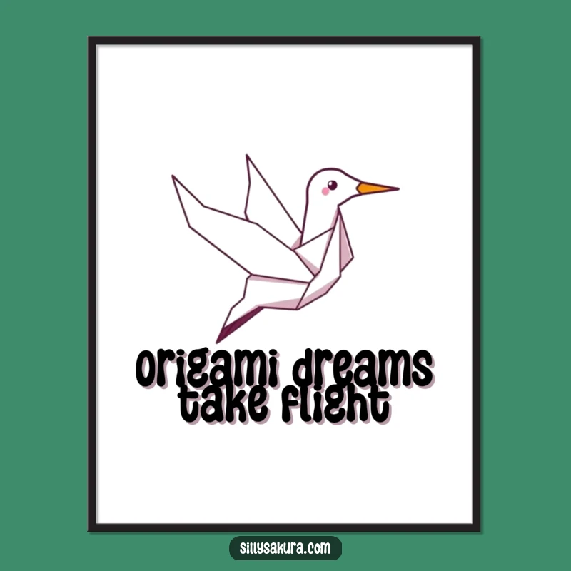 Funny Giggle Crane Poster: Hilarious Origami Art to Brighten Any Room