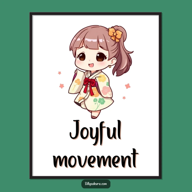 Funny Poster: Kimono Celebration Art, Festive Wall Decor Funny Gift