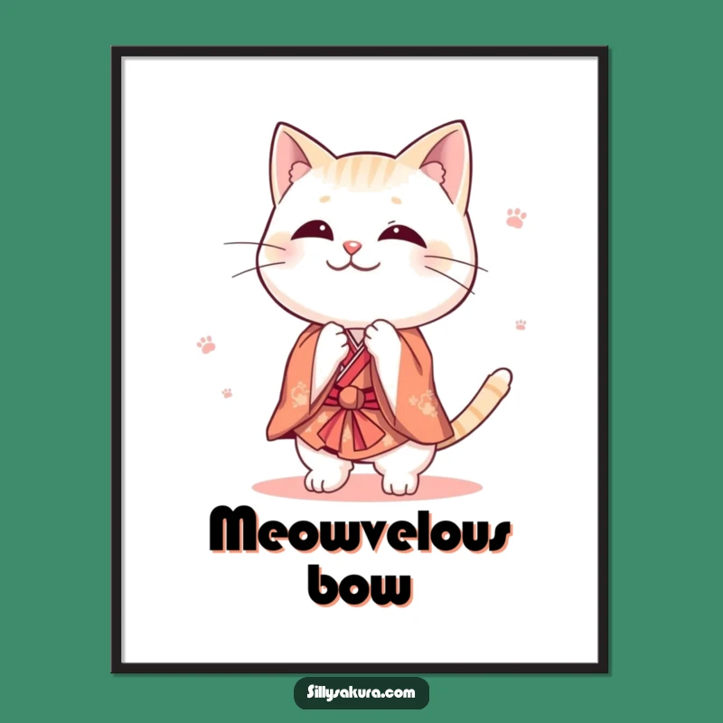 Funny Cat Kimono Poster - Charming Wall Art and Hilarious Gift!