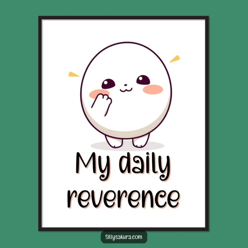 Funny Kawaii Bowing Poster: Cute Character's Greeting for Your Wall Decor