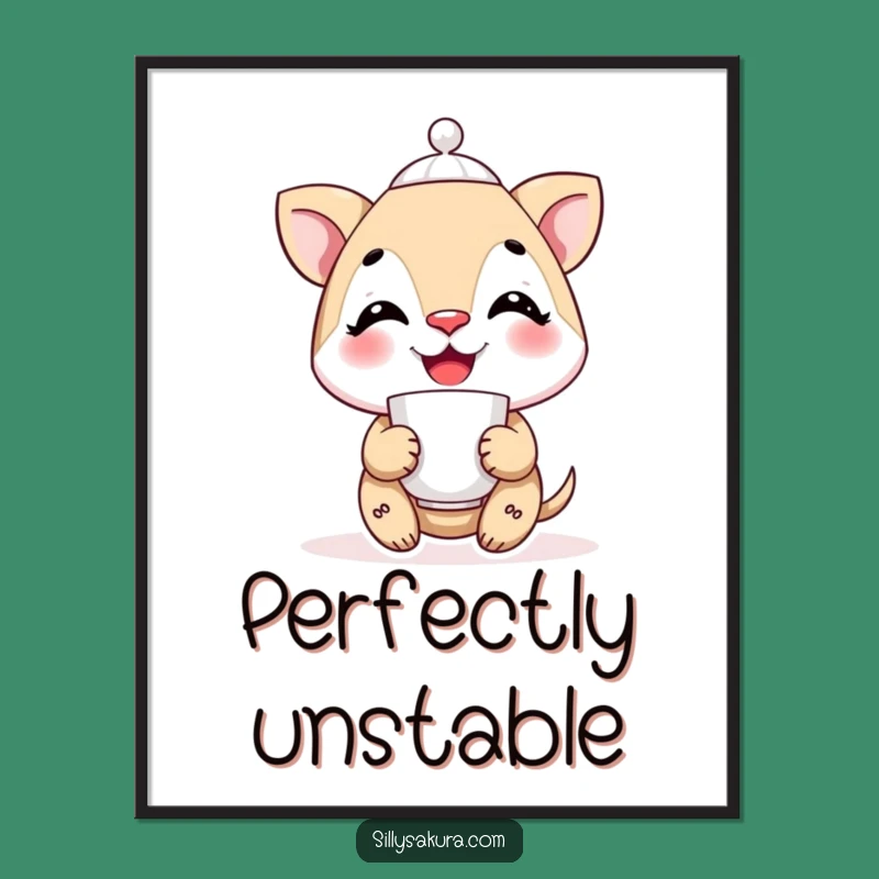 Funny Tea Balancer Still Life Poster: Artful Balance, A Sophisticated Funny Art Gift