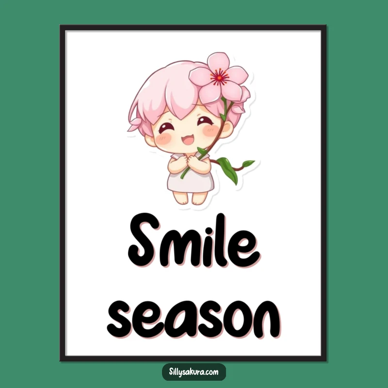 Funny Poster: Tiny Character's Bloom, Spring Wall Art Funny Gift