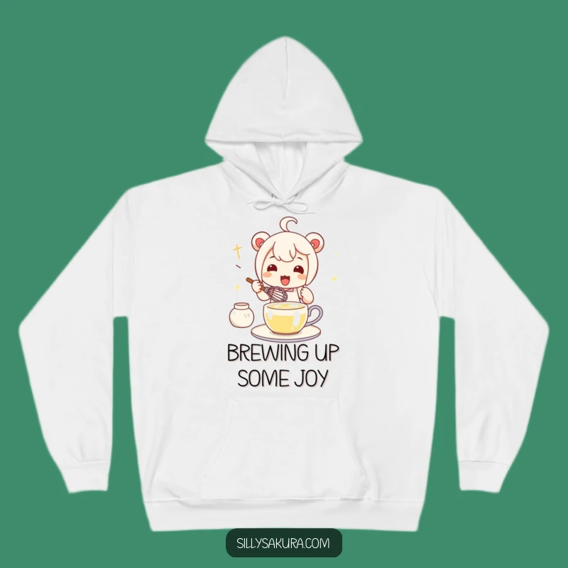 Funny Kawaii Tea Whisk Hoodie - Cozy Character for Tea Time Comfort