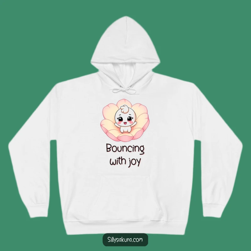 Funny Bouncing Petal Character Hoodie - Cozy & Cheerful Gift