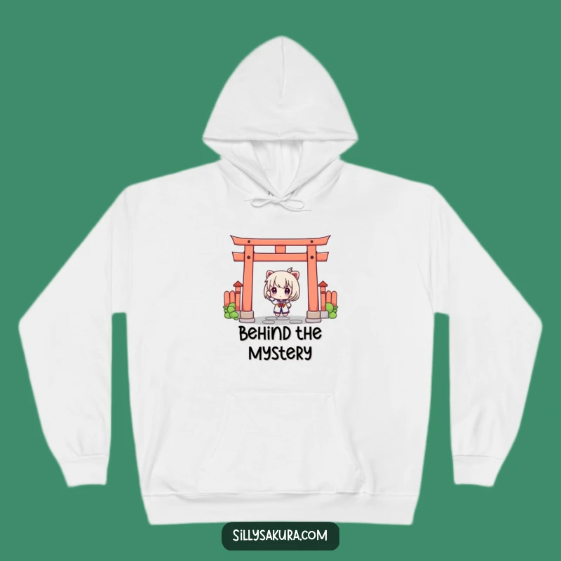 Funny Curious Torii Gate Hoodie: Cozy Mystery and Playful Vibes