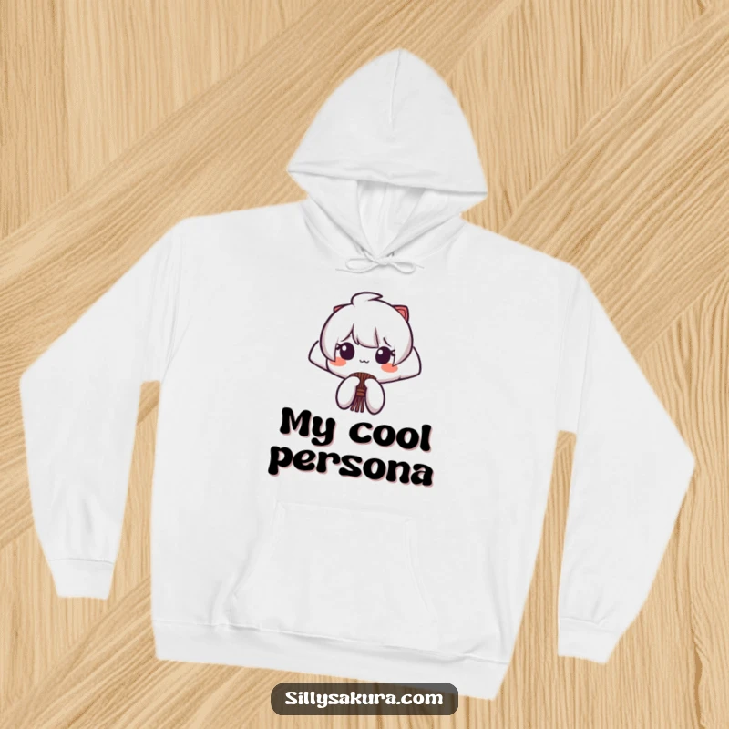 Funny hoodie featuring a stylized Japanese fan character gracefully opening and closing with a flourish, offering cozy sophistication.