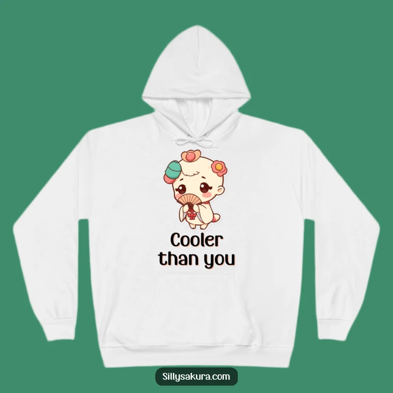 Funny Kawaii Fan Pose Hoodie: Cozy Comfort & Humorous Style