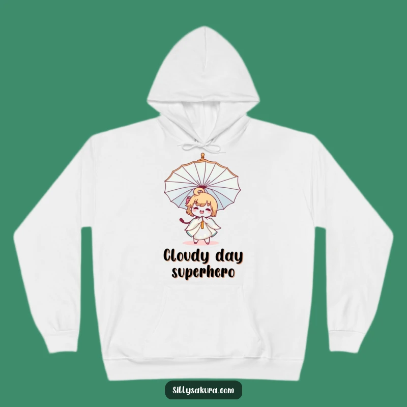 Funny Kawaii Umbrella Twirl Hoodie - Cozy & Whimsical Character Wear