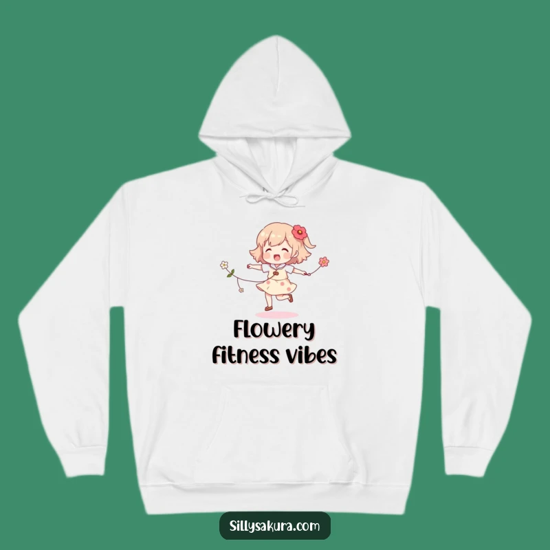 Funny Skipping Character Hoodie: Cozy Up in Flower-Filled Fun