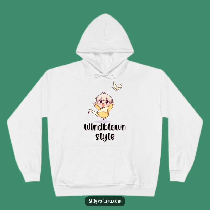 Funny Surprised Character Hoodie: Cozy Wind Gust Humor, Perfect Unexpected Gift