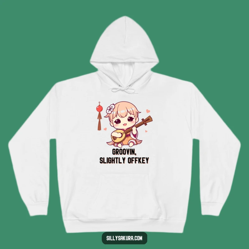 Cozy Funny Kawaii Musician Hoodie: Warm Up with a Cute Character's Happy Melody