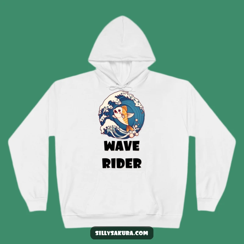 Funny Koi Fish Wave Hoodie: Cozy Energetic Comfort Wear