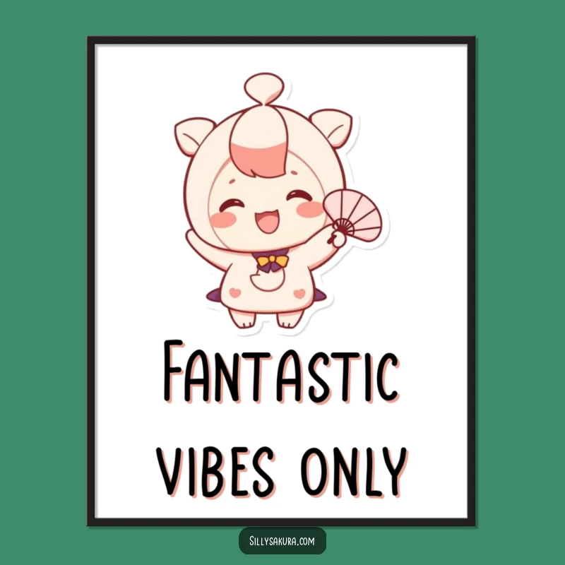 Funny Free Printable Wall Art: Happy Fan Character, Cheerful Downloadable Decor