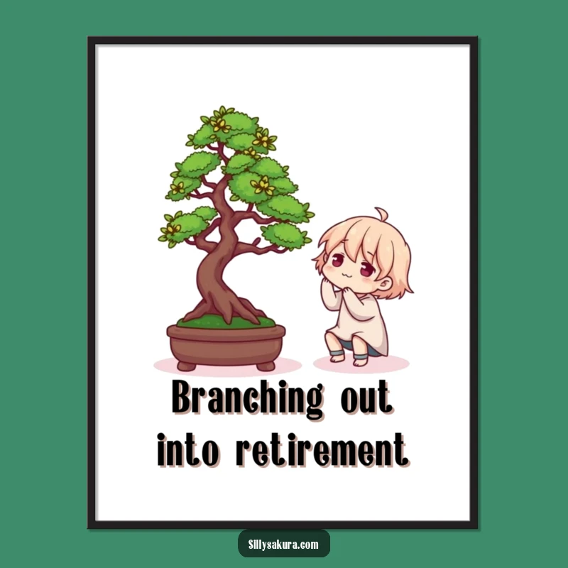 Free Printable Wall Art: Comical Bonsai Arrangement Character, Downloadable Decor