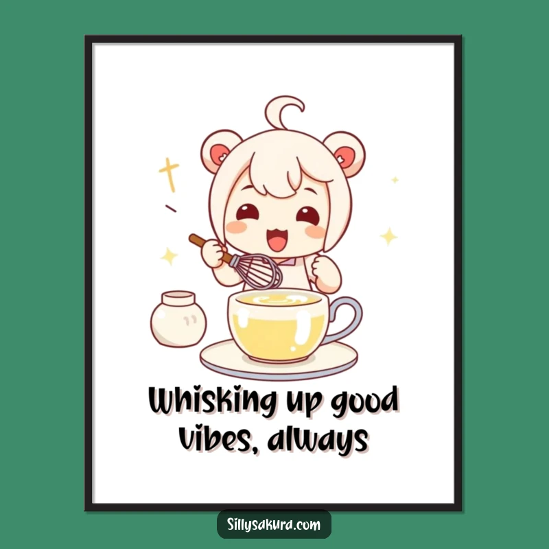 Free Printable Wall Art: Funny Kawaii Tea Maker for Cozy, Downloadable Home Decor