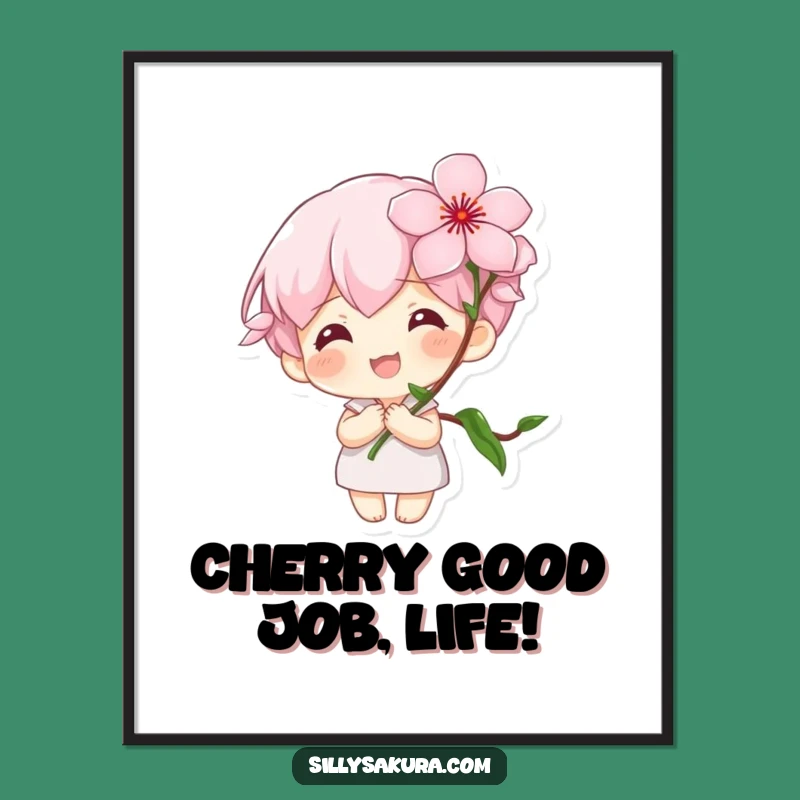 Free Printable Wall Art: Tiny Blossom Character, funny downloadable art for a touch of sweetness!