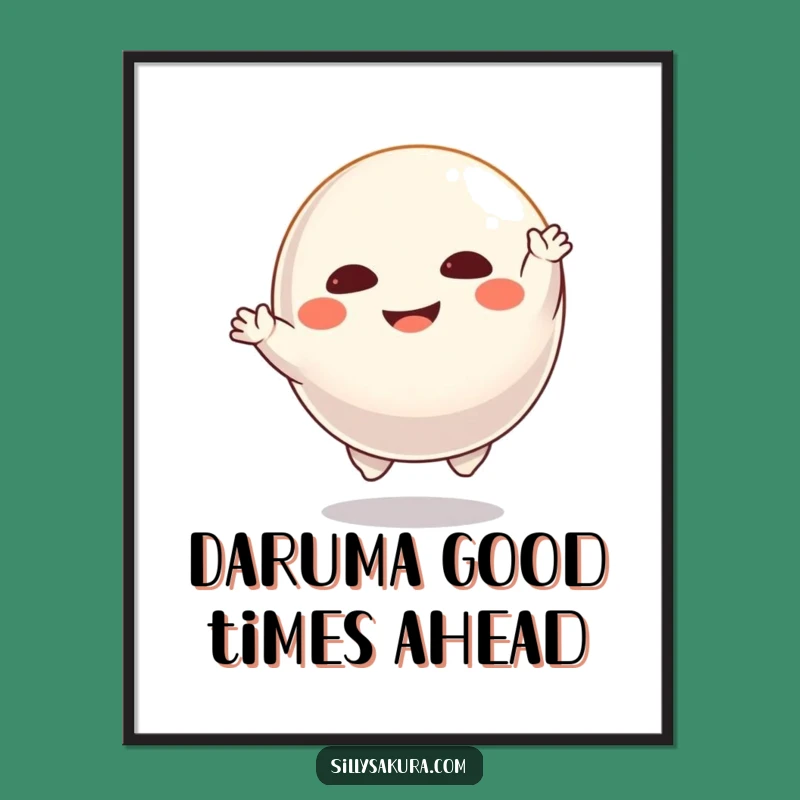Funny Free Printable Wall Art: Dancing Daruma, Joyful Downloadable Decor