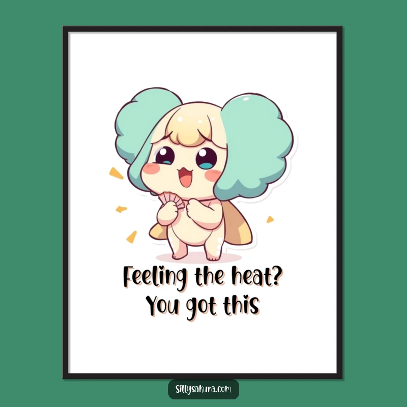 Funny Free Printable Wall Art: Hot & Fanning Character, Humorous Downloadable Decor