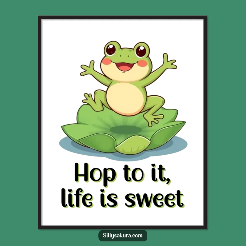 Funny Free Printable Wall Art: Joyful Frog Leap - Whimsical Downloadable Decor
