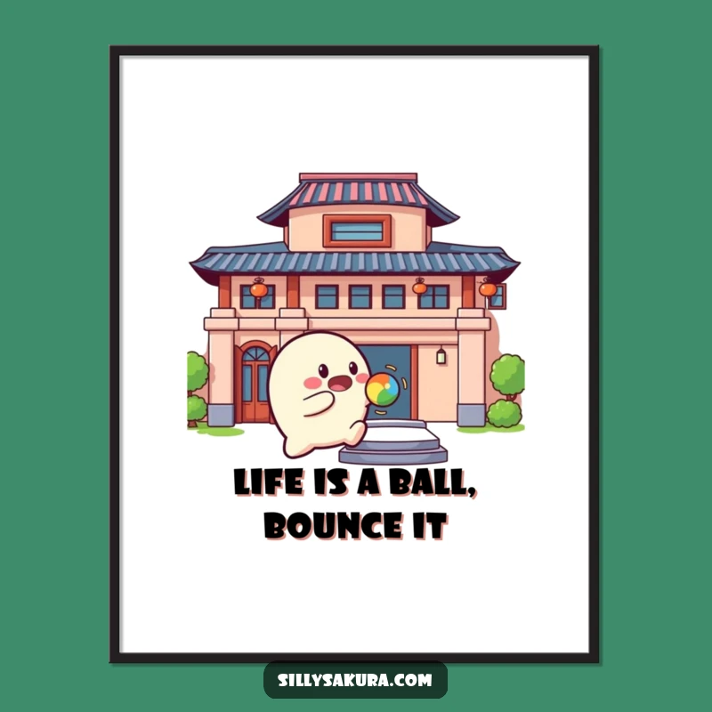 Free Printable Wall Art: Playful Bouncing Character! Funny Downloadable Decor