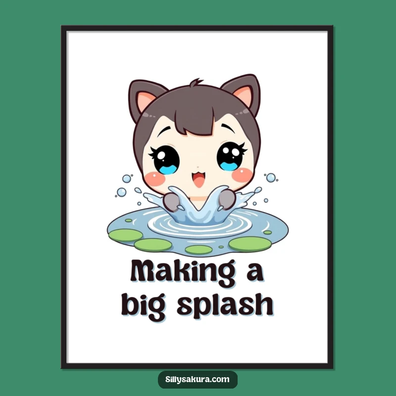 Free Printable Wall Art: Splashing Character - Hilarious Downloadable Art Gift!
