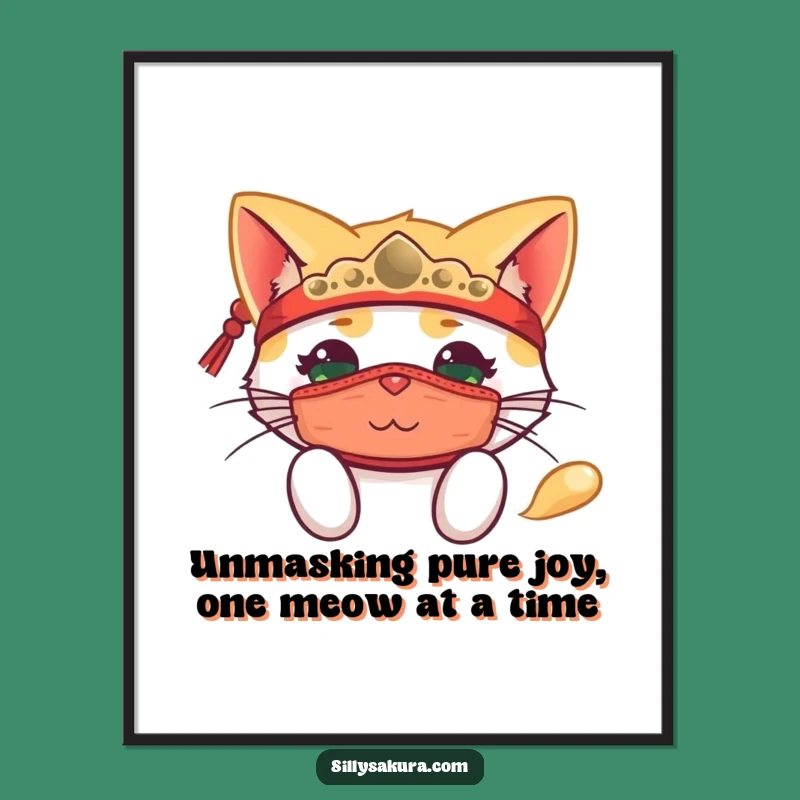 Free Printable Cat Mask Wall Art: Playful Peek Character for Whimsical Downloadable Home Decor