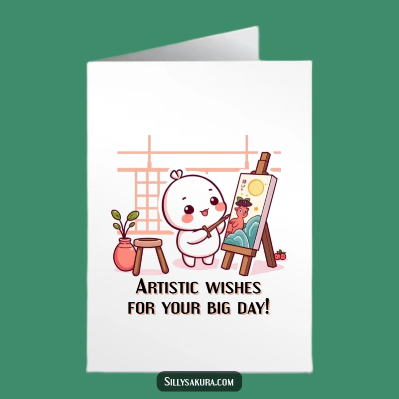 Free Printable Birthday Card: Funny Kawaii Artist for a Creative, Downloadable Gift