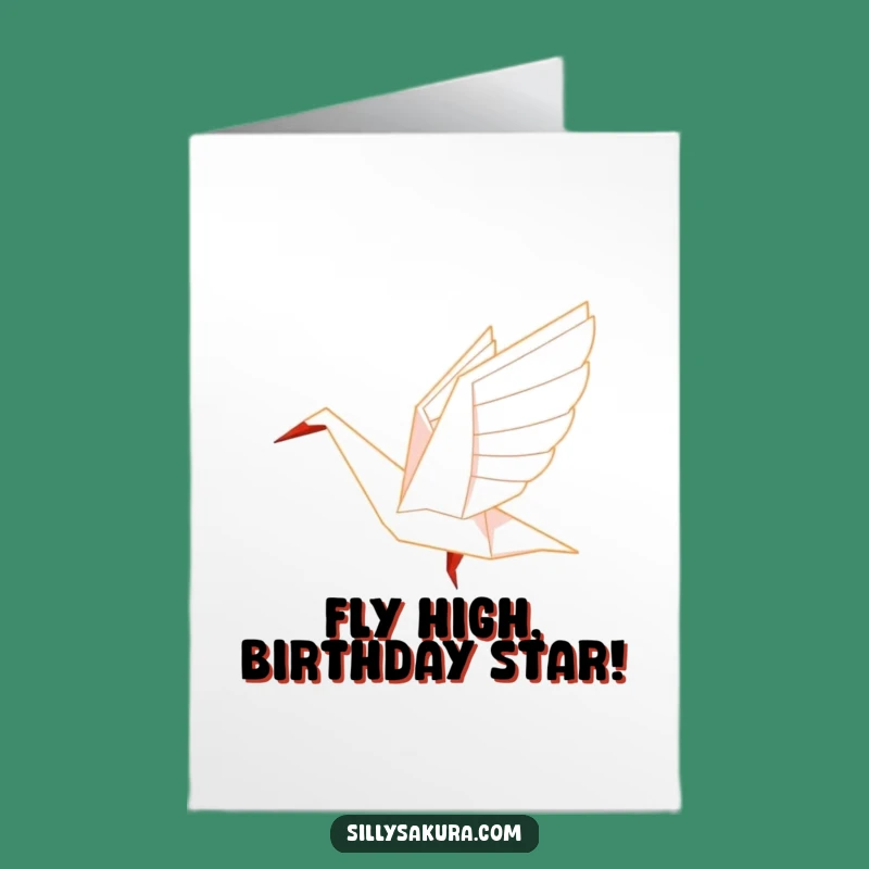 Free Printable Origami Crane Birthday Card Funny Downloadable Gift for Wishes Coming True