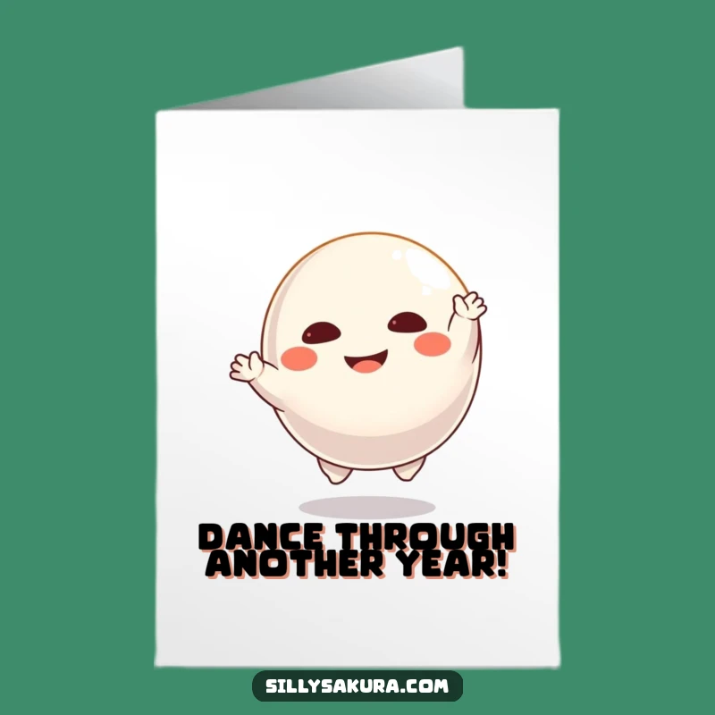 Free Printable Birthday Card: Dancing Daruma, Joyful Downloadable Fun Gift