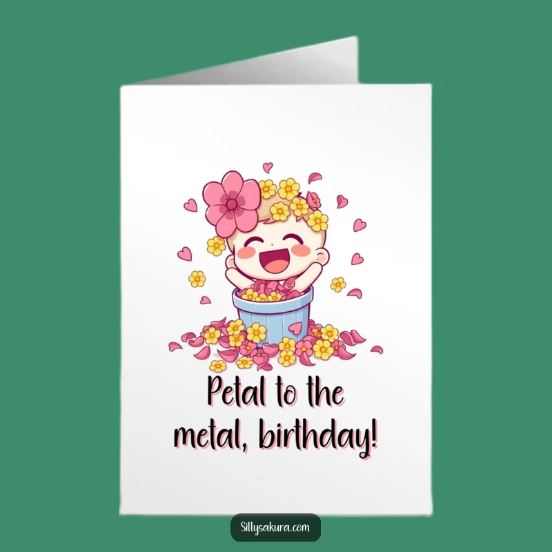 Free Printable Birthday Card: Petal Spill Character Funny Downloadable Gift