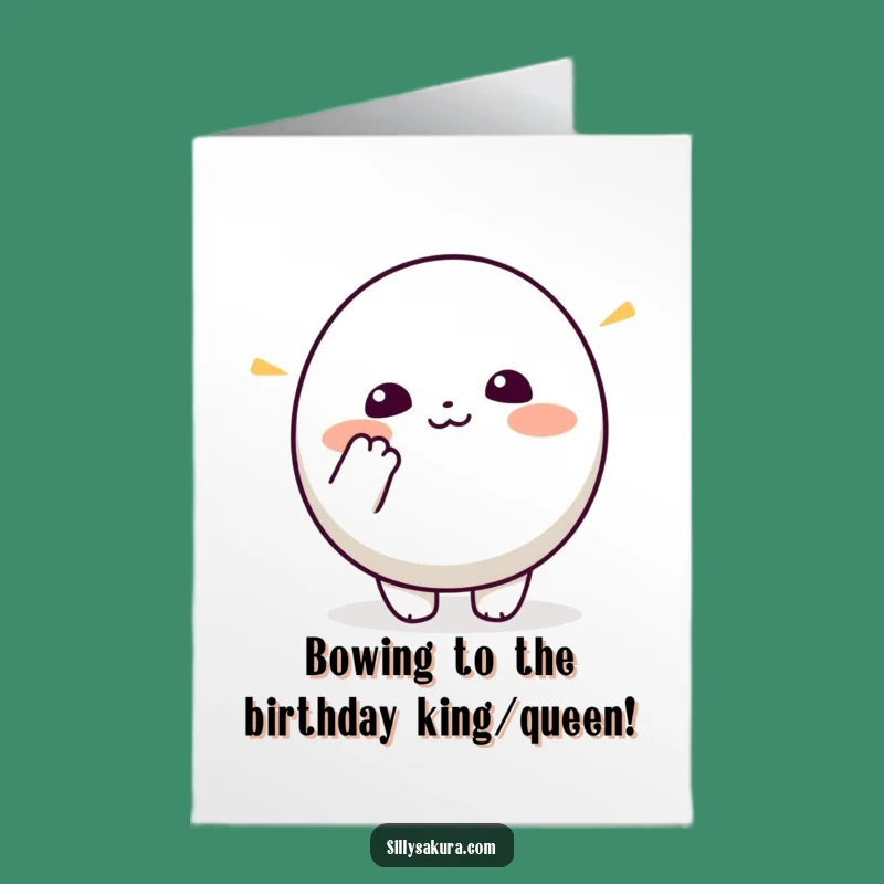 Free Printable Kawaii Bowing Card: Funny Birthday Downloadable Gift