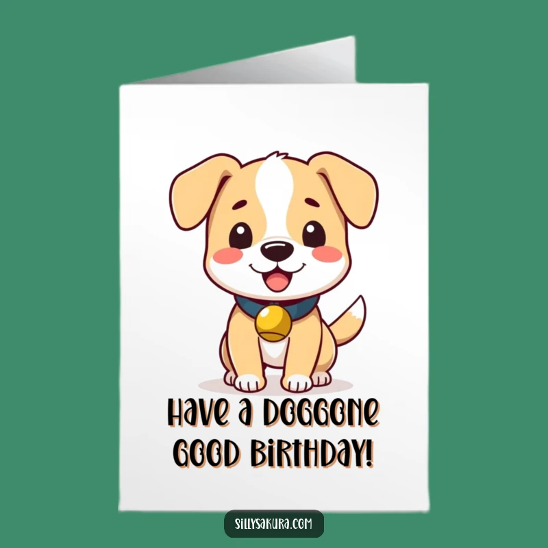 Free Printable Wagging Dog Birthday Card: Joyful Bell Ringer for Instant Download Party Gift