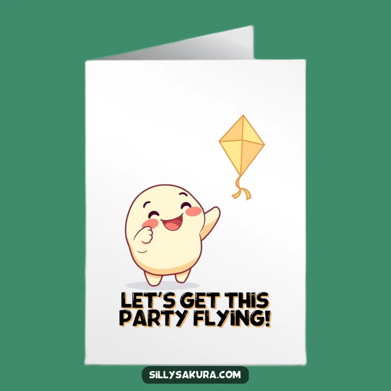 Free Printable Birthday Card: Funny Kite Character Fun!, Downloadable Gift
