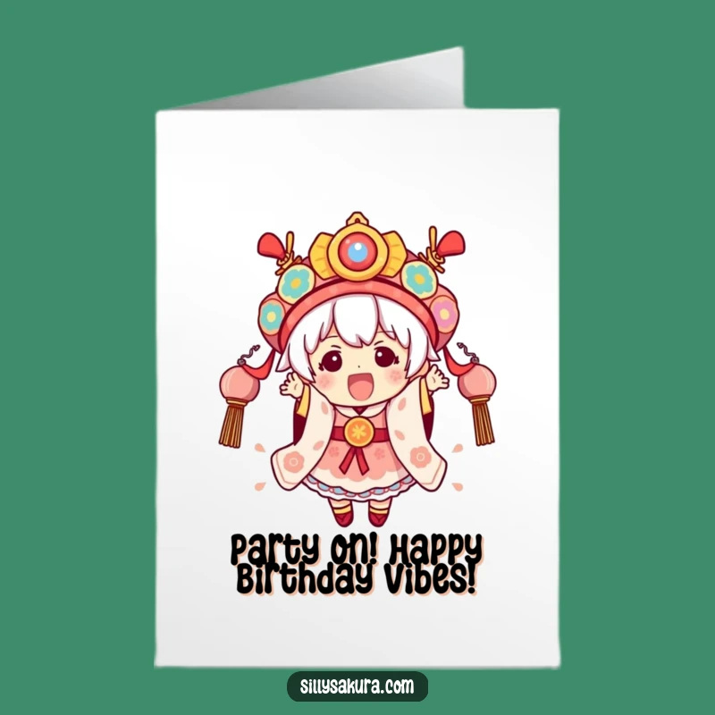 Free Printable Birthday Card: Funny Festival Kawaii for a Festive Downloadable Gift