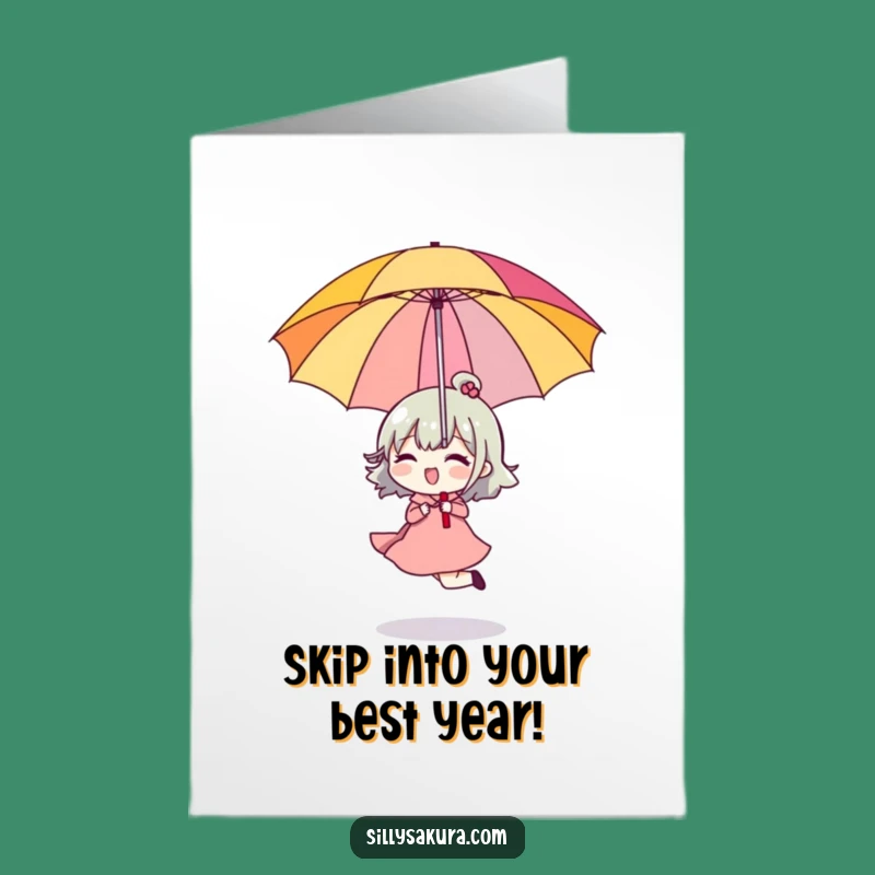 Free Printable Birthday Card: Upside Down Umbrella Fun! Downloadable Joy