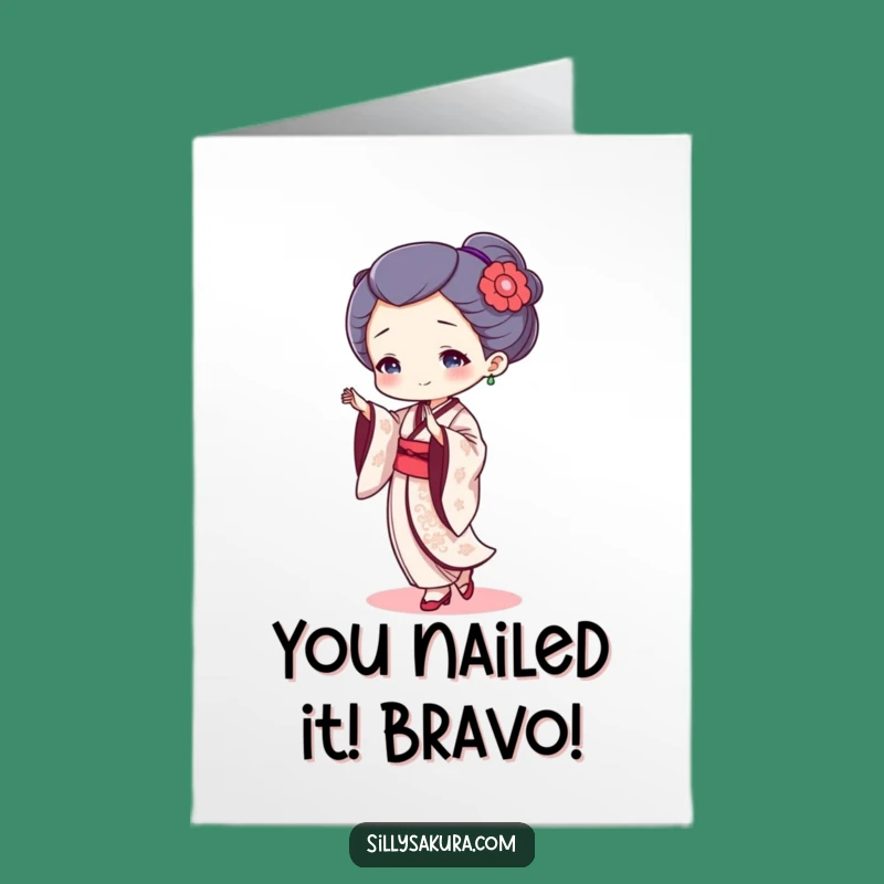 Celebrate with Laughs: Free Printable Geisha Dance Congratulations Card - DIY Download