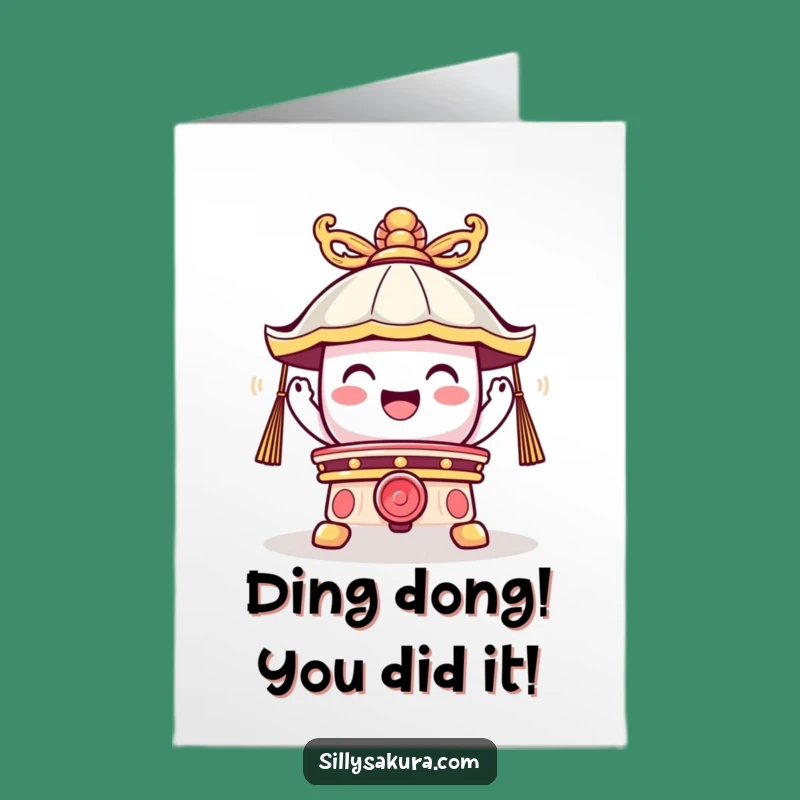 Free Printable Bell Card: Congratulate with Funny Downloadable Art and Joyful Vibes