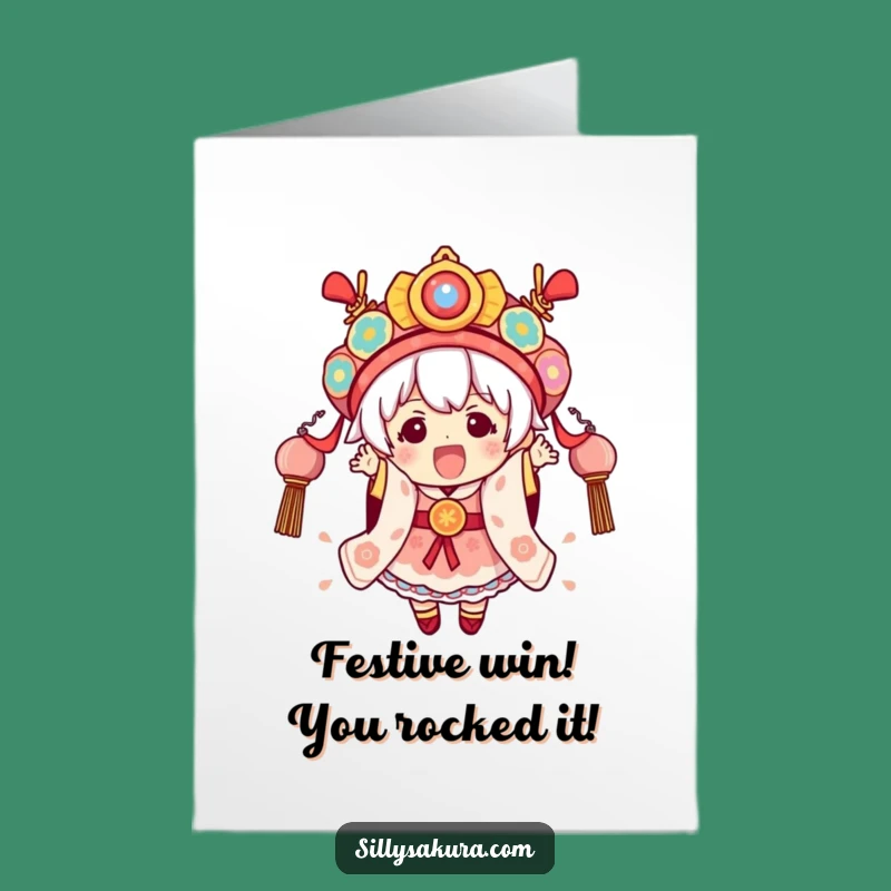 Free Printable Congrats Card: Humorous Festival Kawaii for a Joyful Downloadable Gift