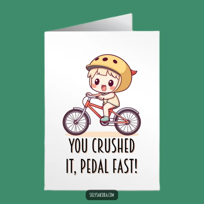 Free Printable Congrats Card: Joyful Cyclist Rider - Humorous Downloadable Gift!