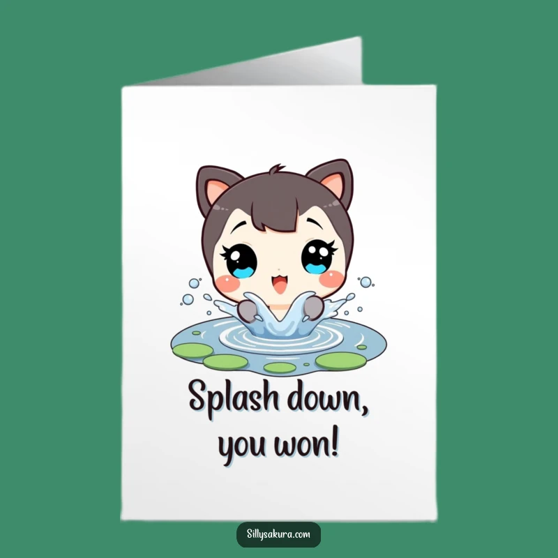 Free Printable Congrats Card: Splashing Character - A Fun Downloadable Gift!