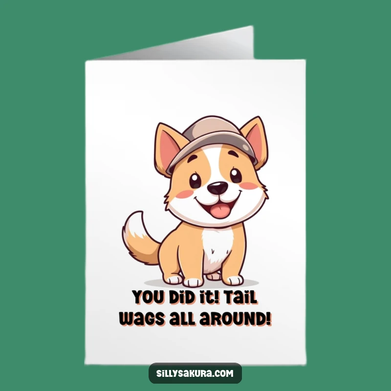 Free Printable Congratulations Card: Joyful Dog Hat - Perfect Downloadable Gift