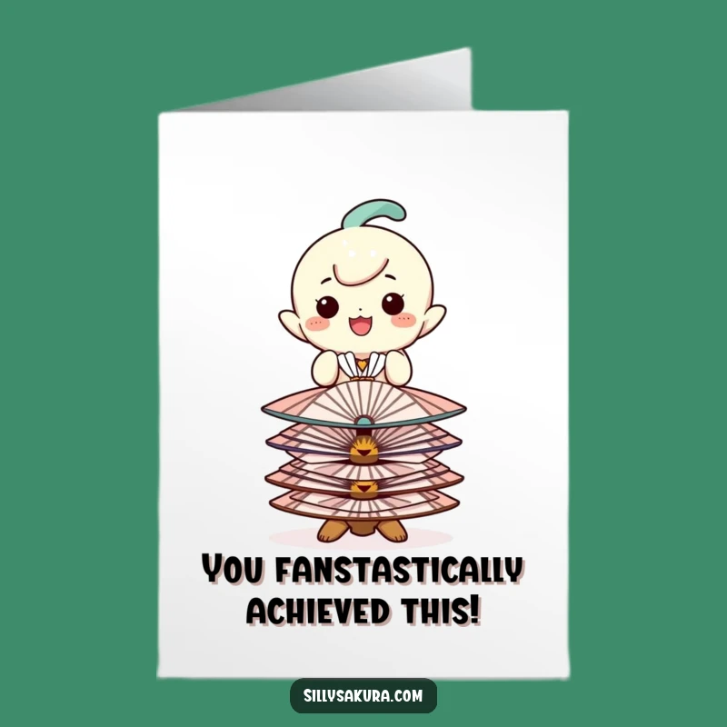 Free Printable Congrats Card: Fan Balance Character Funny Downloadable Gift