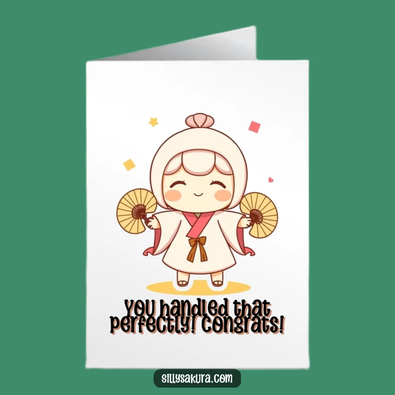 Free Printable Congrats Card: Talented Kokeshi, Skillful Juggling Downloadable Gift